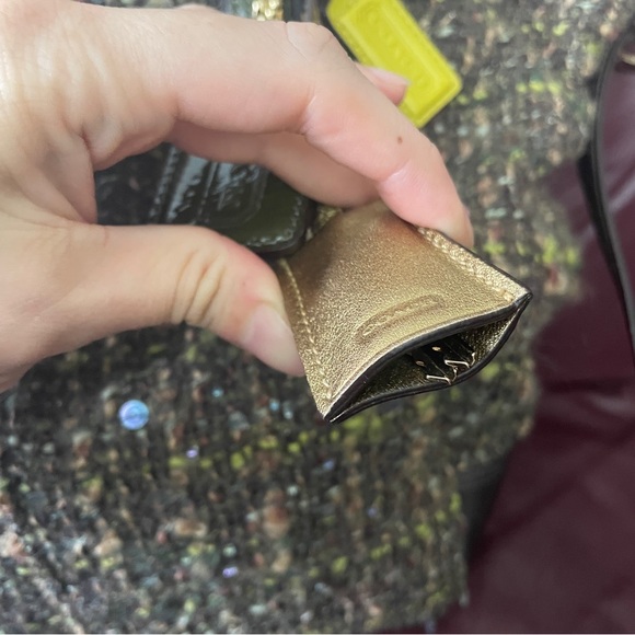 Authentic Rare COACH Chelsea Boucle Green Tweed Emerson Satchel Purse - Picture 5 of 14